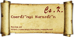 Cserényi Kurszán névjegykártya
